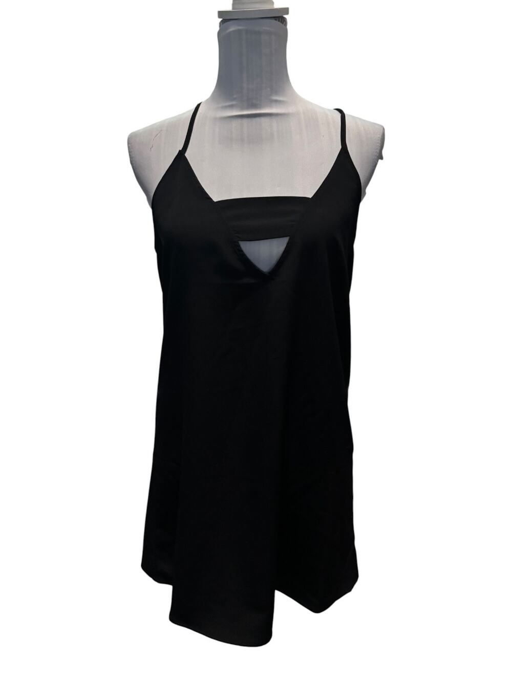 Forever 21 Black Razorback Slip Dress Size S